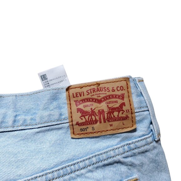 Levi’s 501 Light Wash Button Fly Skinny Distressed High Rise Jeans Size 31x30 - Picture 5 of 16